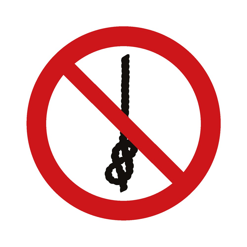 Panneau Ne pas faire de nœuds avec la corde P030 - ISO 7010