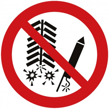 Panneau Ne pas déclancher de feux d'artifice P040 - ISO 7010