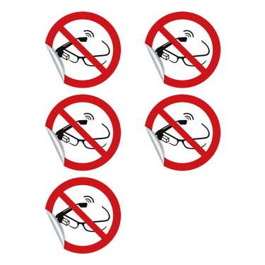 Autocollants Utilisation de lunettes intelligentes interdite P044 - ISO 7010
