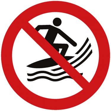 Panneau Pratique du surf interdite P059 - ISO 7010