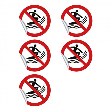 Autocollants Pratique du surf interdite P059 - ISO 7010