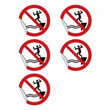 Autocollants Ne pas sauter dans l'eau P061 - ISO 7010