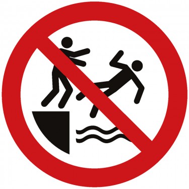 Panneau Ne pas pousser les personnes à l'eau P062 - ISO 7010