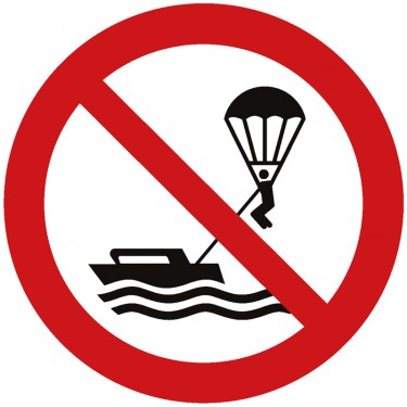 Panneau Pratique du parachute ascensionnel interdite P066 - ISO 7010