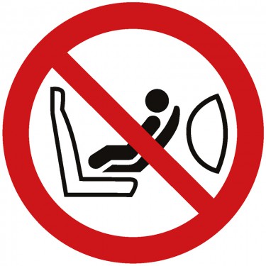 Panneau Interdiction d'installer un siège pour enfant P074 - ISO 7010