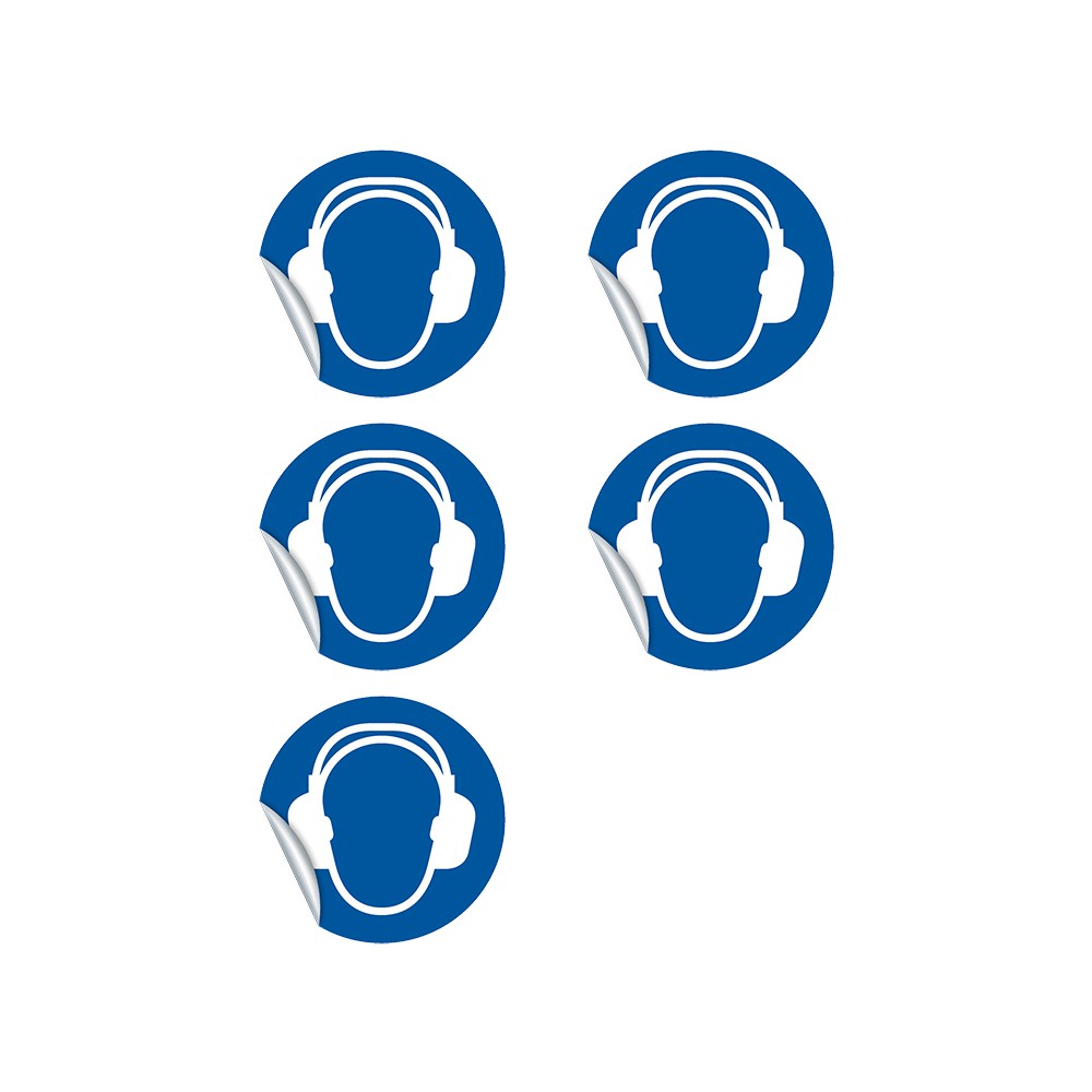 Autocollants Obligation d'utiliser un casque anti-bruit M003 - ISO 7010 Autocollants Obligation d'utiliser un casque anti-bruit M003 - ISO 7010