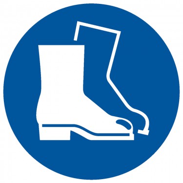 Panneau Obligation de porter des chaussures de sécurité M008 - ISO 7010