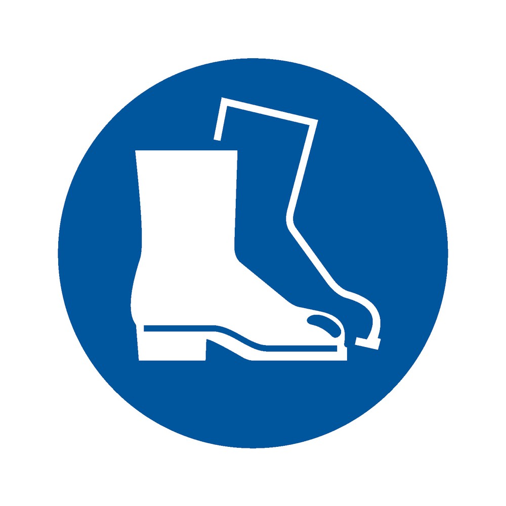 Panneau Obligation de porter des chaussures de sécurité M008 - ISO 7010