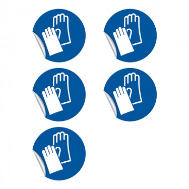 Autocollants Obligation de porter des gants de protection M009 - ISO 7010