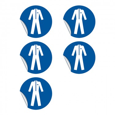 Autocollants Obligation de porter un vêtement de protection M010 - ISO 7010
