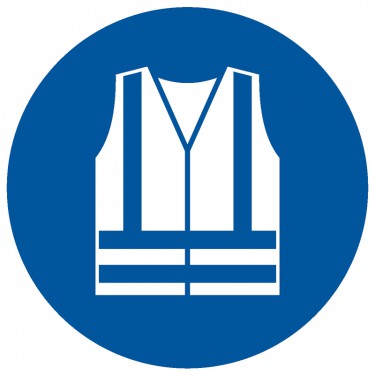 Panneau Gilet de sécurité haute visibilité obligatoire M015 - ISO 7010