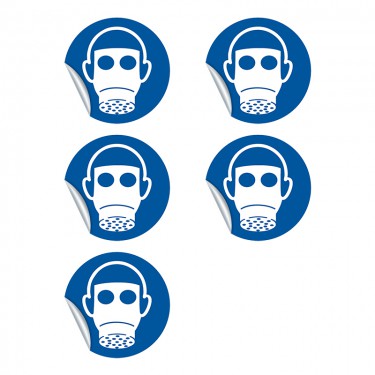 Autocollants Protection des voies respiratoires obligatoire M017 - ISO 7010