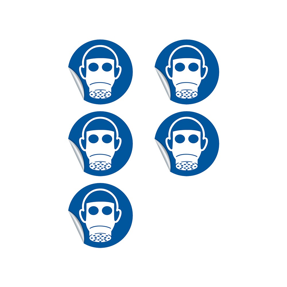 Autocollants Protection des voies respiratoires obligatoire M017 - ISO 7010