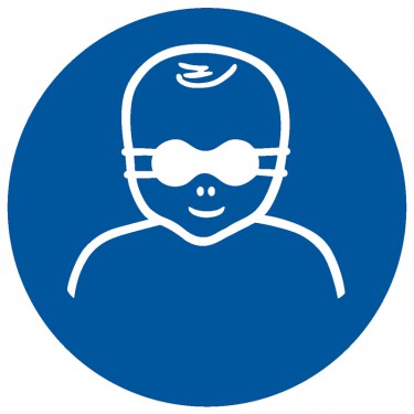 Panneau Protection opaque des yeux obligatoire pour les enfants en bas âge M025 - ISO 7010