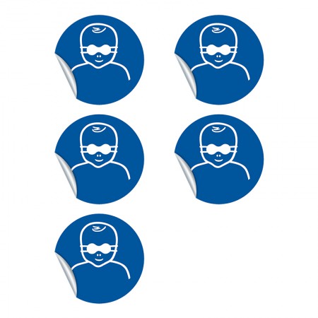 Lot De 4 Stickers "Rinçage Des Yeux" Norme DIN EN ISO 7010 - Dimensions 7,5 Cm - Résistants Aux UV Et Imperméables - Pour Signalisation Sécurité