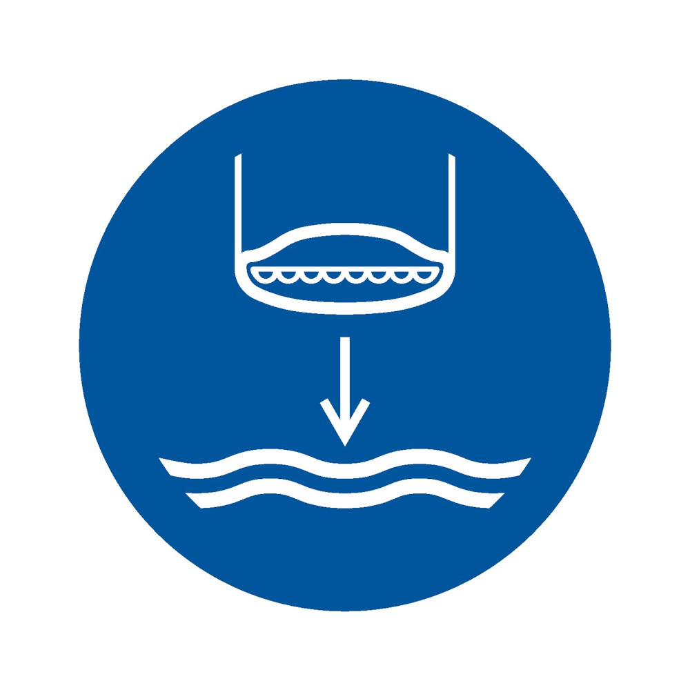 Panneau Abaisser l'embarcation de sauvetage à l'eau dans l'ordre de lancement M039 - ISO 7010