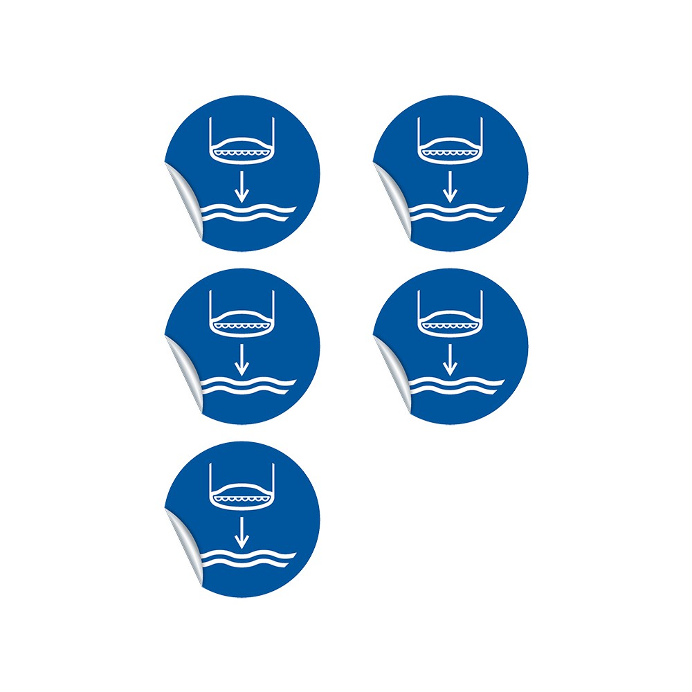 Autocollants Abaisser l'embarcation de sauvetage à l'eau dans l'ordre de lancement M039 - ISO 7010