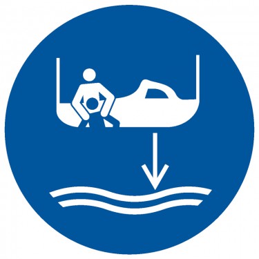 Panneau Abaisser le canot de sauvetage à l'eau dans l'ordre de lancement M041 - ISO 7010
