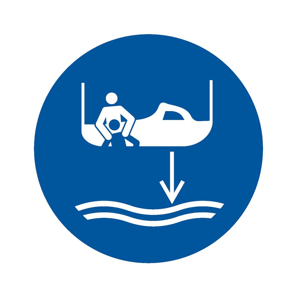 Panneau Abaisser le canot de sauvetage à l'eau dans l'ordre de lancement M041 - ISO 7010