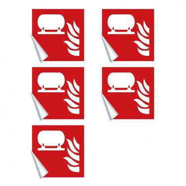 Autocollants Installation fixe d'extinction d'incendie F012 - ISO 7010