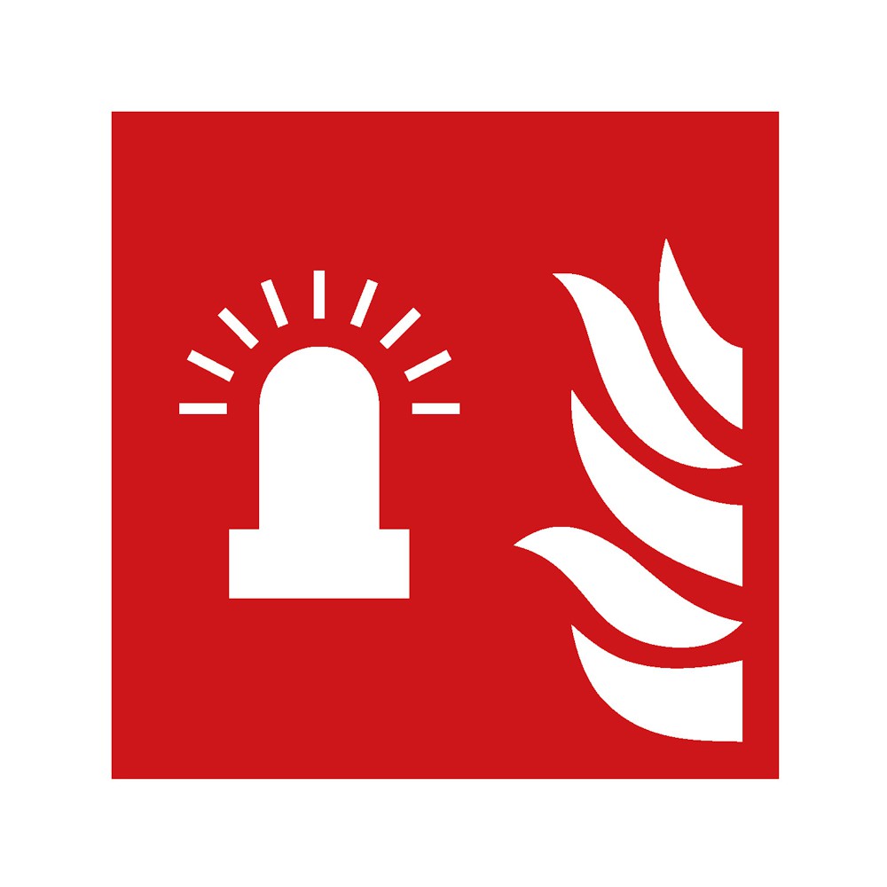 Panneau Feu clignotant d'alarme incendie F018 - ISO 7010