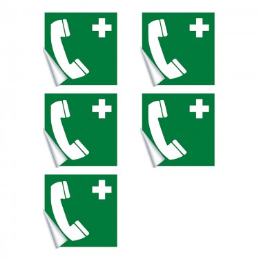 Autocollants Téléphone d'urgence E004 - ISO 7010
