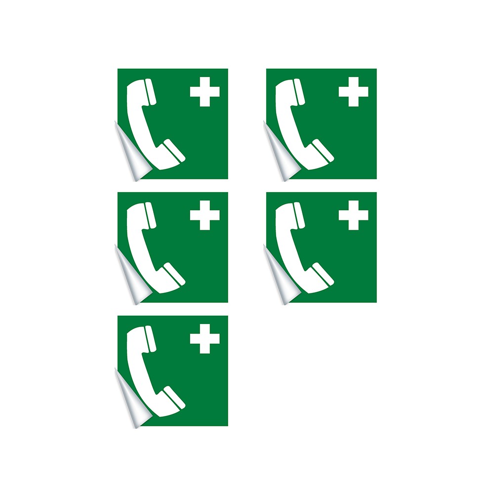 Autocollants Téléphone d'urgence E004 - ISO 7010 Autocollants Téléphone d'urgence E004 - ISO 7010