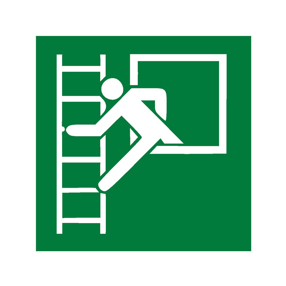 Panneau Fenêtre de secours avec échelle de secours E016 - ISO 7010 Panneau Fenêtre de secours avec échelle de secours E016 - ISO 7010