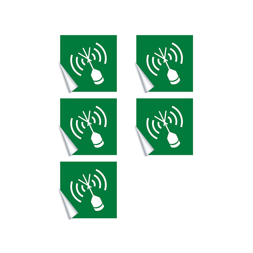 Autocollants Radio balise de localisation des sinistres E052 - ISO 7010 Autocollants Radio balise de localisation des sinistres E052 - ISO 7010