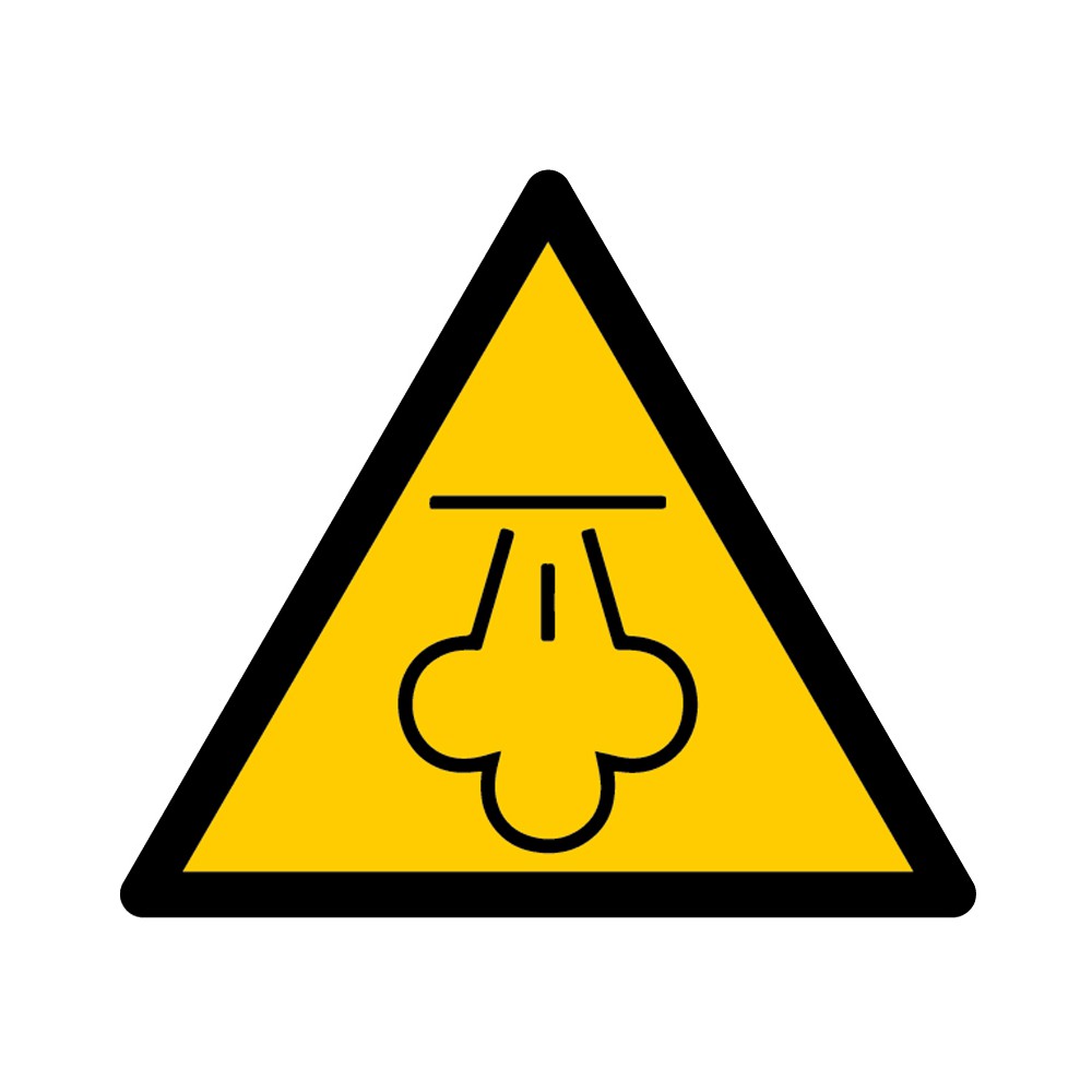 Panneau Danger Emission de vapeur chaude W080 - ISO 7010