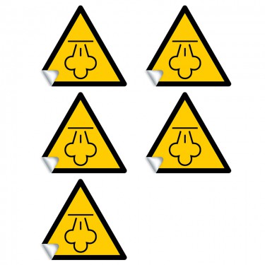 Autocollants Danger Emission de vapeur chaude W080 - ISO 7010 - 5 cm