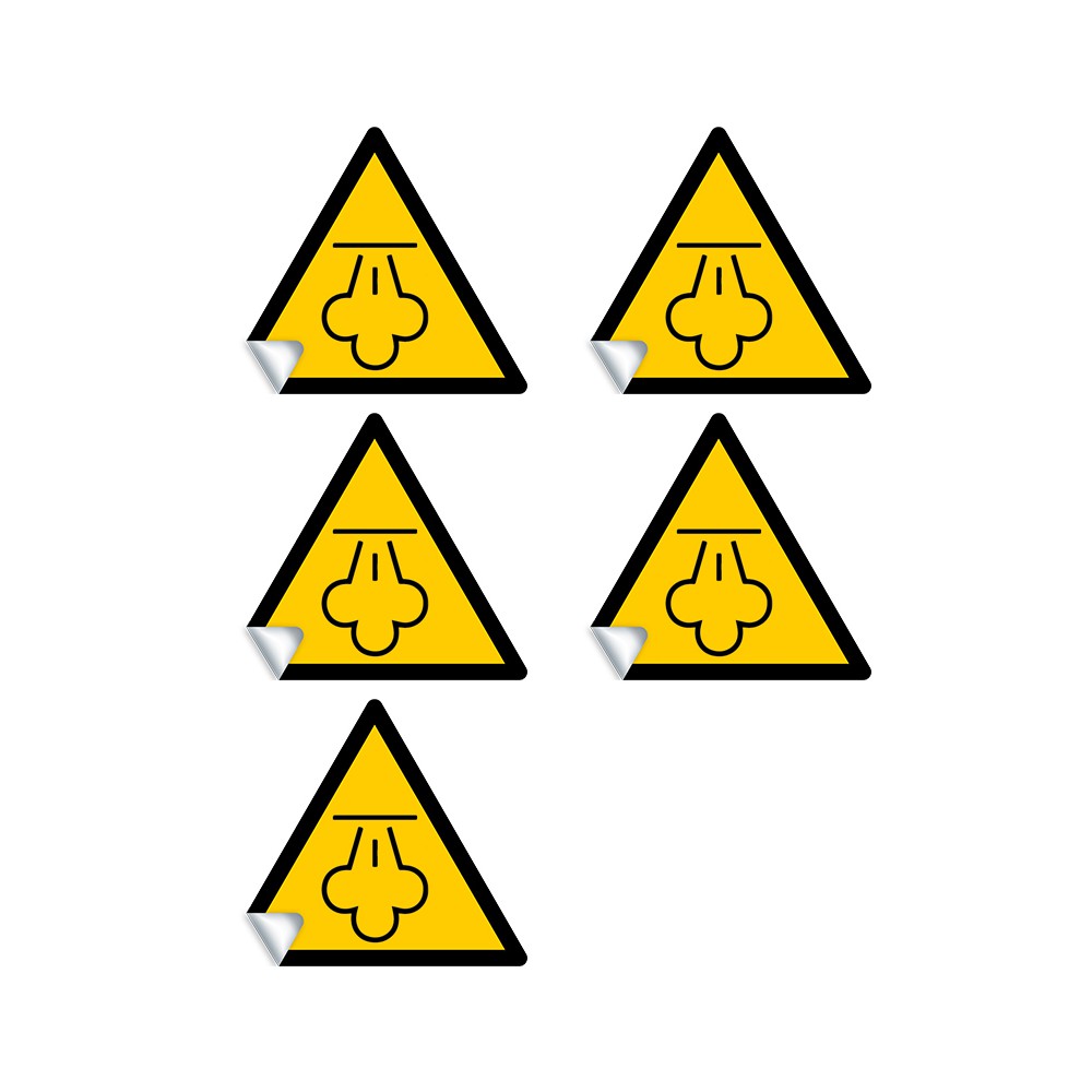 Autocollants Danger Emission de vapeur chaude W080 - ISO 7010 - 5 cm