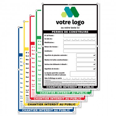 Panneau Permis de construire personnalisable