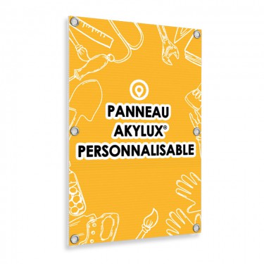 Panneau Akilux personnalisé format portrait avec oeillets