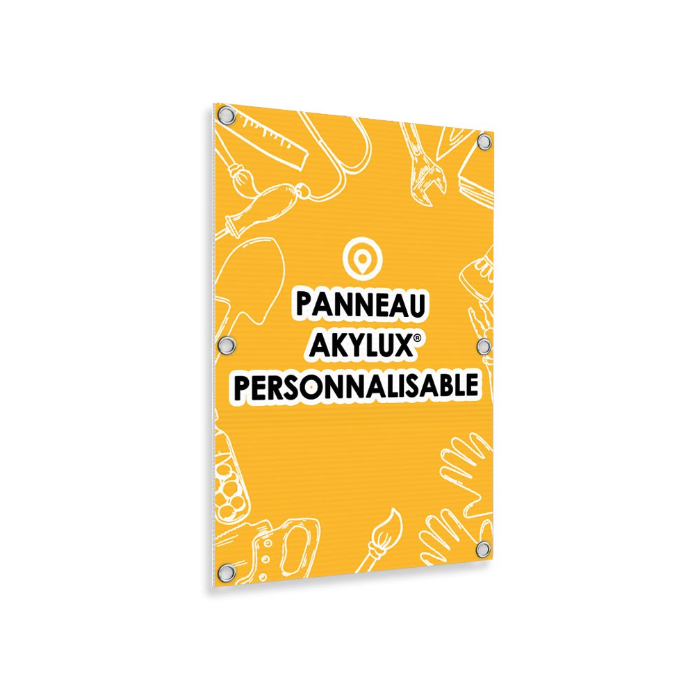 Panneau Akilux personnalisé format portrait avec oeillets