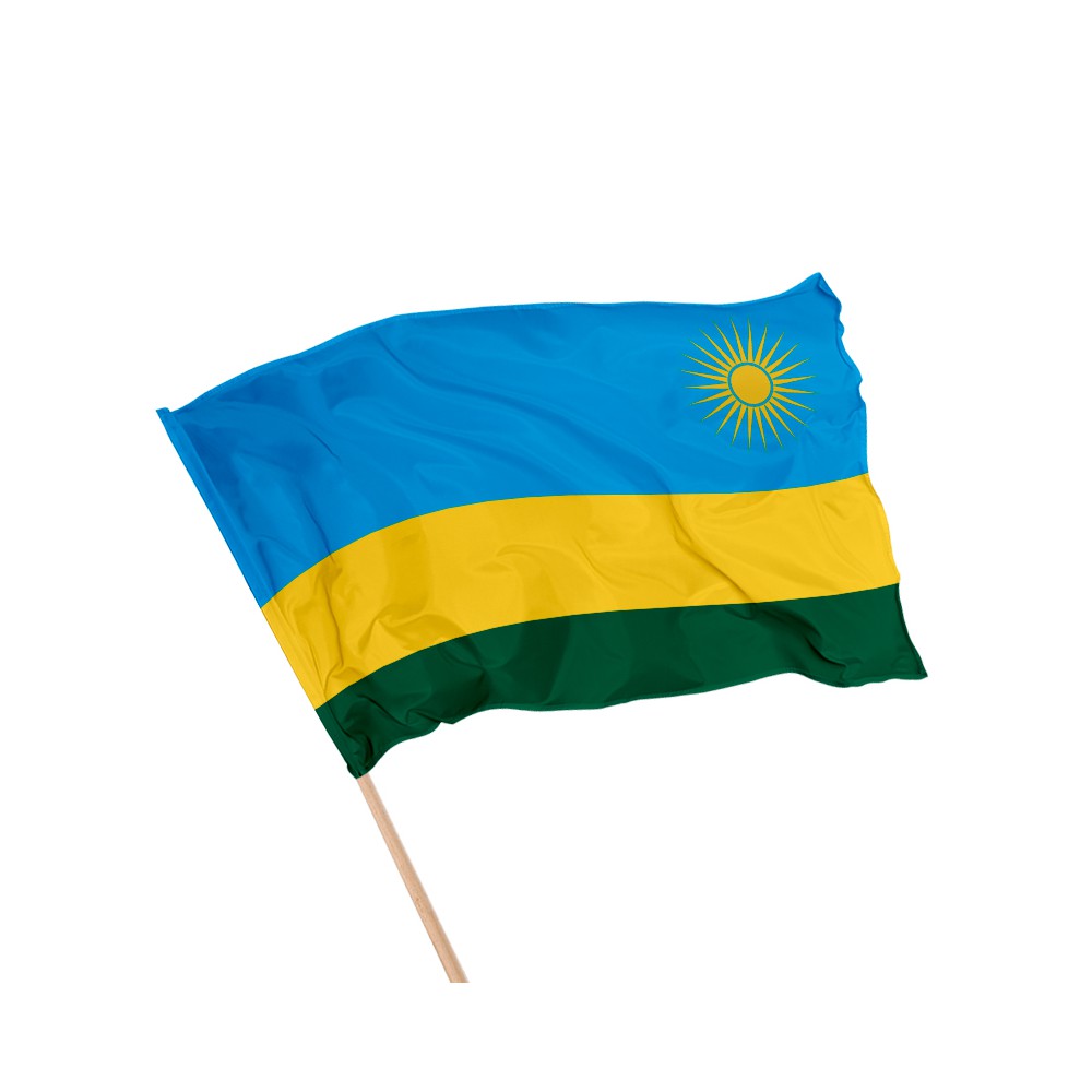 Drapeau du Rwanda sur hampe Drapeau du Rwanda sur hampe