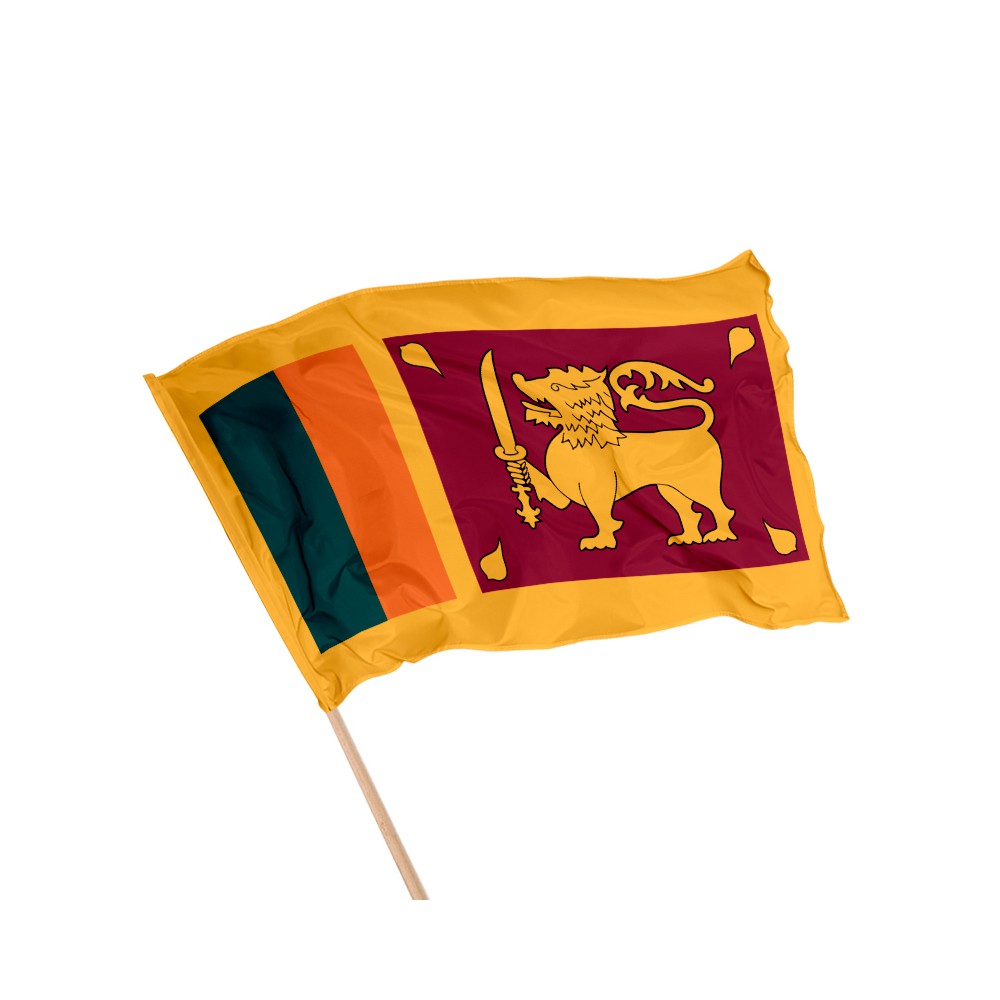 Drapeau du Sri Lanka sur hampe Drapeau du Sri Lanka sur hampe