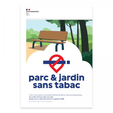 Panneau Parc et jardin sans tabac