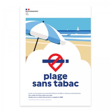 Panneau Plage sans tabac