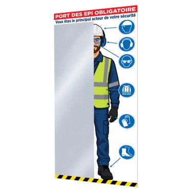 Miroir de contrôle du port des EPI BTP / Industrie Masculin