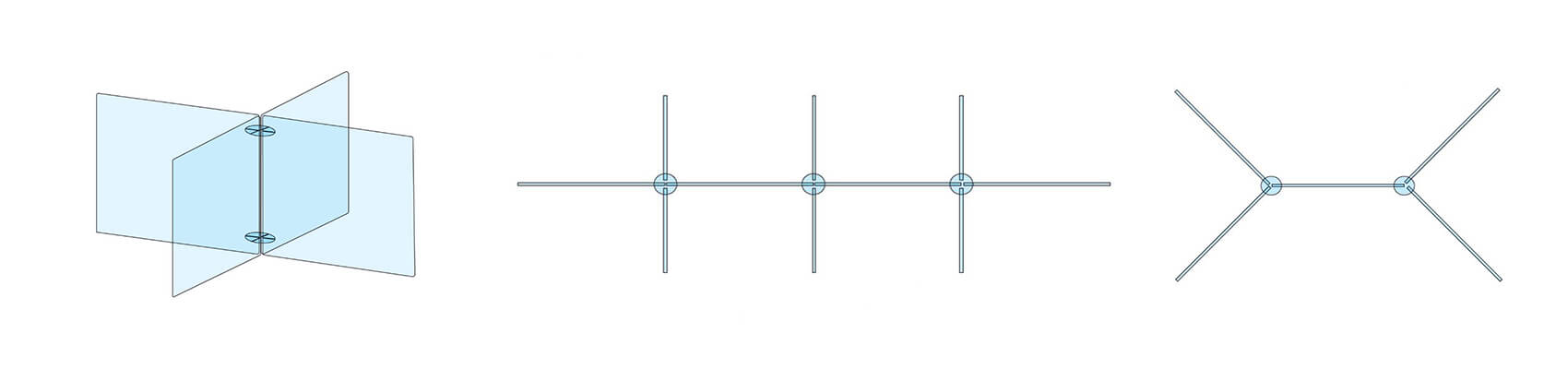 Exemples de configuration paroi de protection pour table et bureau